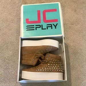 Studded Lace-Up Platform Hightops